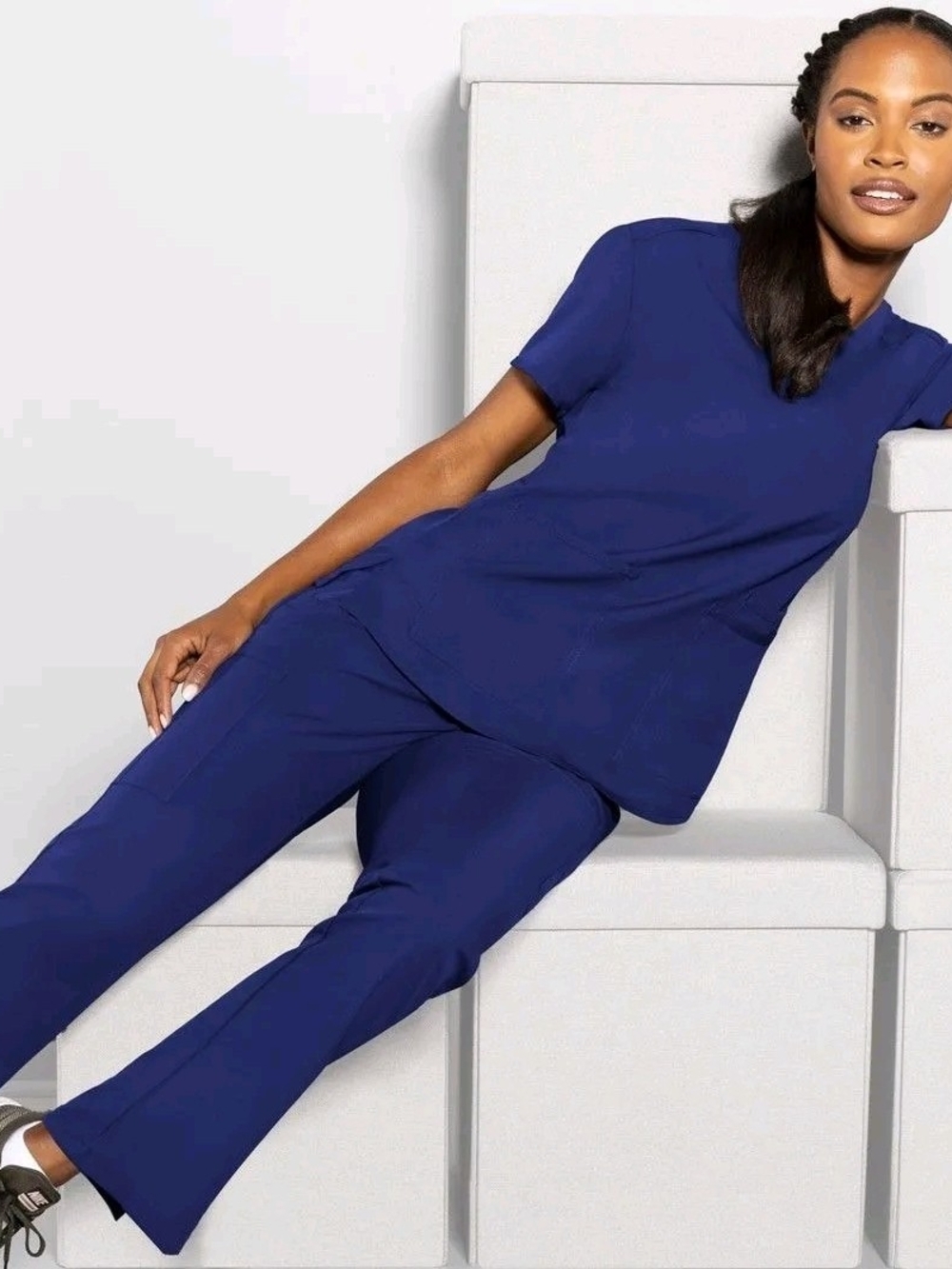 Women's Navy Blue Scrub Set, Size 3X